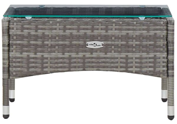 Polyrattan Kerti Ülőgarnitúra - Szürke - 4 részes
