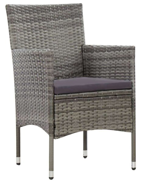 Polyrattan Kerti Ülőgarnitúra - Szürke - 4 részes