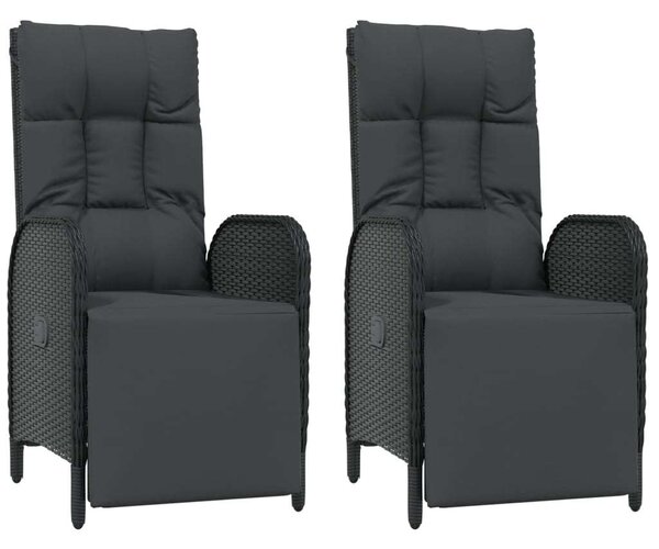 Polyrattan Kerti Étkezőgarnitúra - 5 részes - Fekete