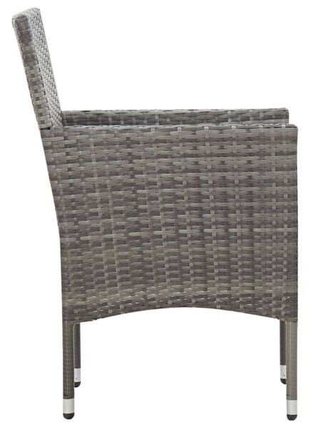 Polyrattan Kerti Ülőgarnitúra - Szürke - 4 részes