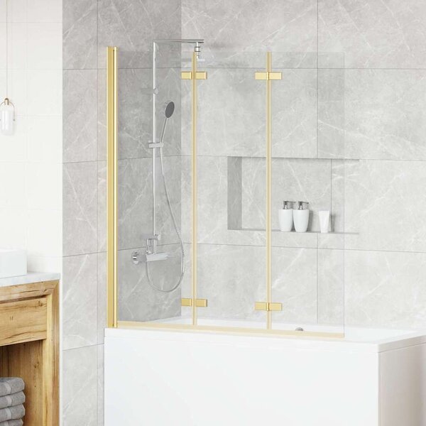 VidaXL Összecsukható Zuhanyzó Előtető Arany 130 x 138 cm