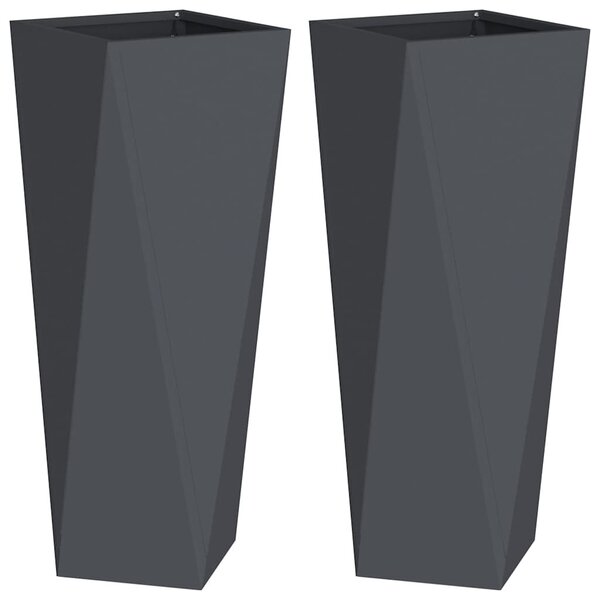 VidaXL Növénytartó 2 pcs Antracit 30 x 30 x 75 cm Acél