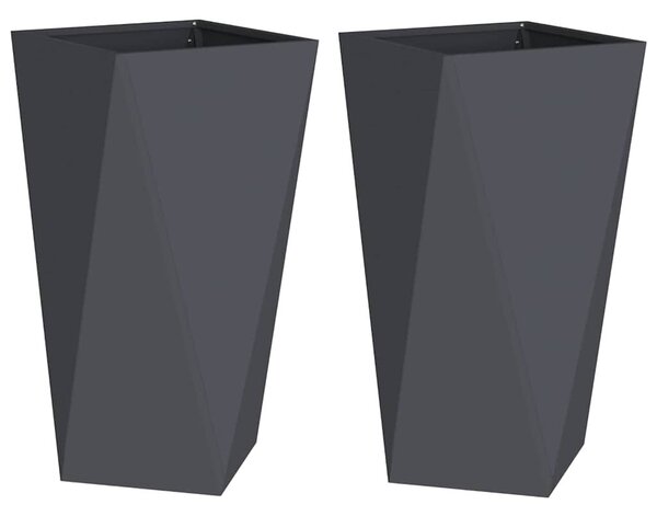 VidaXL Növénytartó 2 pcs Antracit 40 x 40 x 75 cm Acél