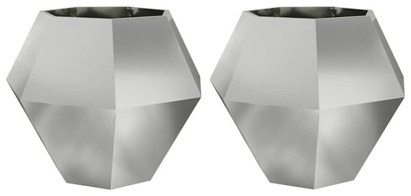 VidaXL Növénytartó 2 pcs Ezüst 100 x 100 x 80 cm Horganyzott acél