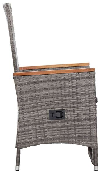 Polyrattan Kerti Ülőgarnitúra - 3 részes - Szürke