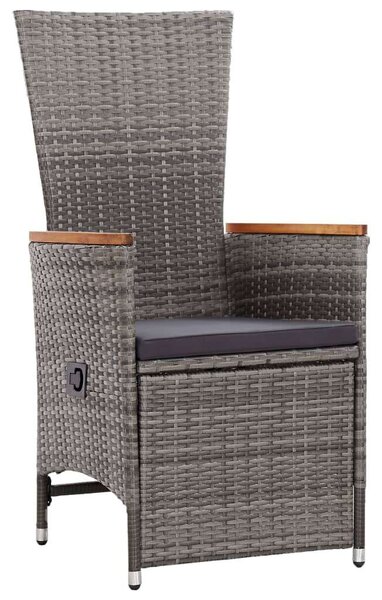 Polyrattan Kerti Ülőgarnitúra - 3 részes - Szürke