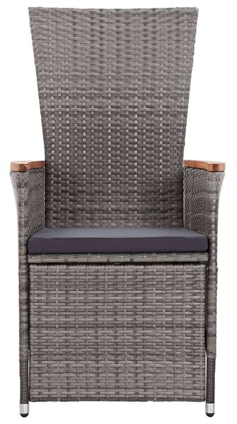 Polyrattan Kerti Ülőgarnitúra - 3 részes - Szürke