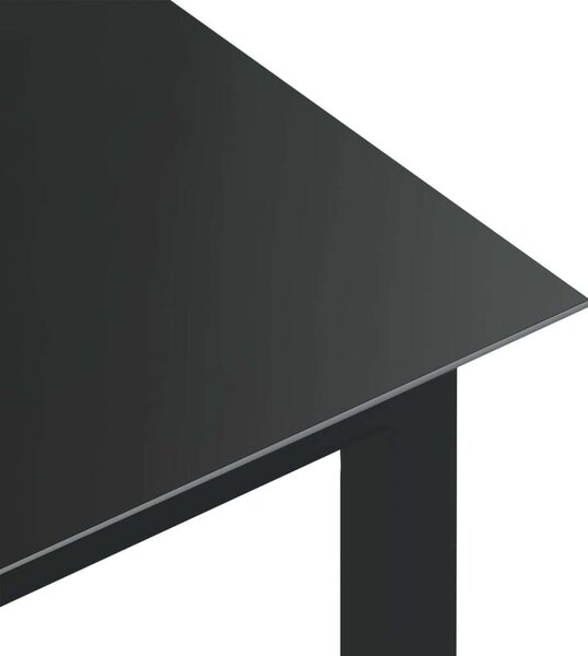 Modern Kerti Asztal - Alumínium Üveg - Fekete - 150x90 cm