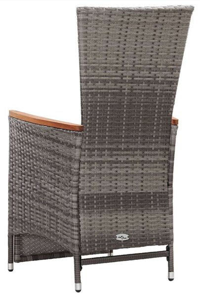 Polyrattan Kerti Ülőgarnitúra - 3 részes - Szürke
