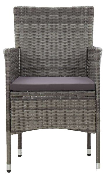 Polyrattan Kerti Étkezőgarnitúra - 11 részes - Szürke