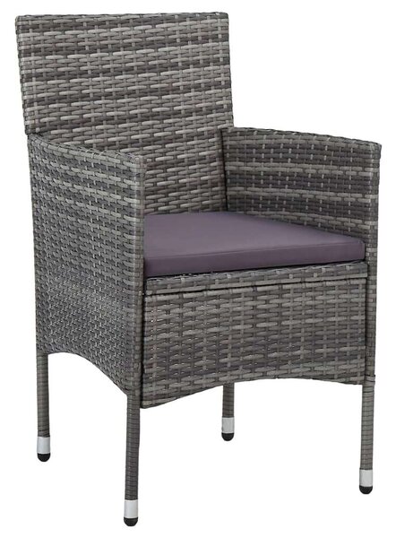 Polyrattan Kerti Étkezőgarnitúra - 11 részes - Szürke