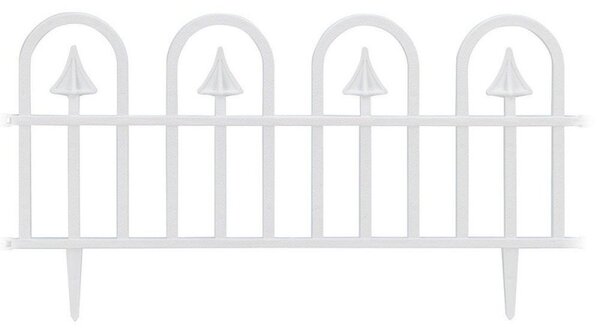 Kerti dekoratív kerítés, 60x31 cm, 4 szegmens, egymásba illeszthető, fehér PVC