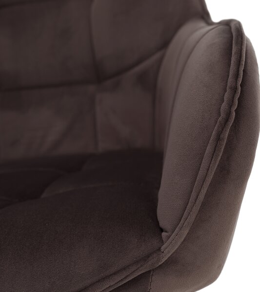 Design fotel, szürkésbarna Velvet/fekete, PETIN