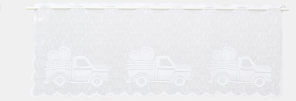 Sinsay - Konyhai Függöny Autóval És Tökökkel 2‑Pack - fehér