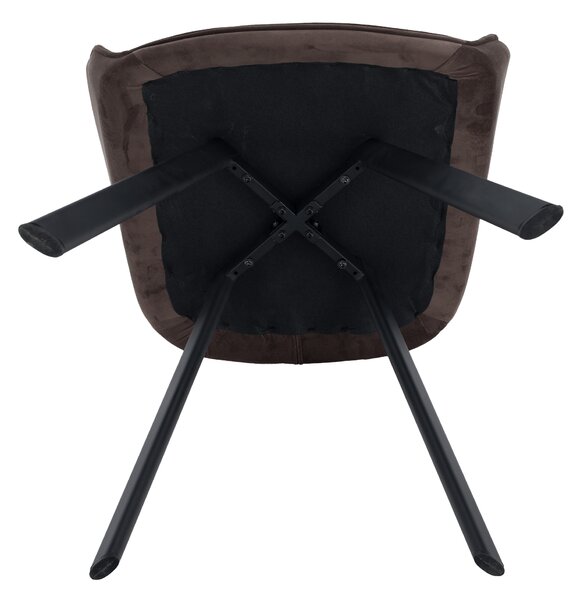 Design fotel, szürkésbarna Velvet/fekete, PETIN