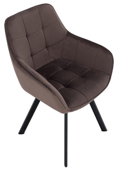 Design fotel, szürkésbarna Velvet/fekete, PETIN