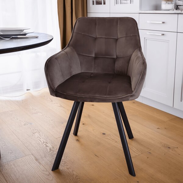Design fotel, szürkésbarna Velvet/fekete, PETIN