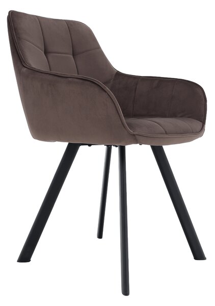 Design fotel, szürkésbarna Velvet/fekete, PETIN