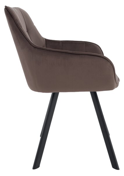 Design fotel, szürkésbarna Velvet/fekete, PETIN
