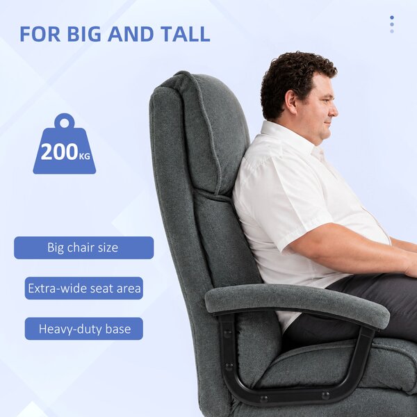 HOMCOM irodai szék, megerősített, 200 kg teherbírás, forgatható és dönthető, bársony anyagból, szürke