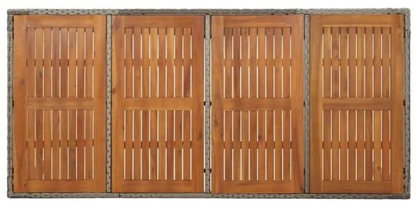 Polyrattan Kerti Étkezőgarnitúra - 7 részes - Szürke