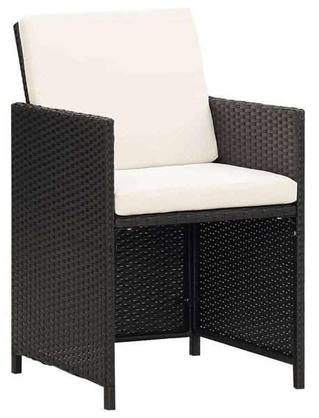 Polyrattan Kerti Étkezőgarnitúra - 9 részes - Fekete