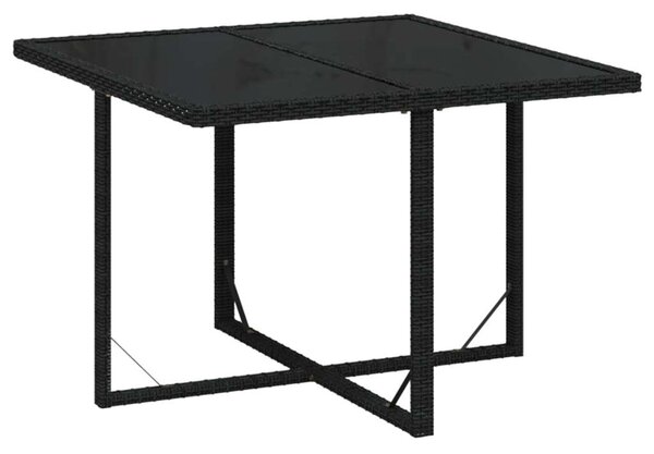 Polyrattan Kerti Étkezőgarnitúra - 9 részes - Fekete