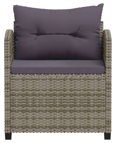 Polyrattan Kerti Ülőgarnitúra - 3 részes - Szürke