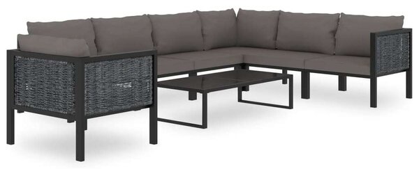 Polyrattan Kerti Ülőgarnitúra - 8 részes - Antracit Szürke