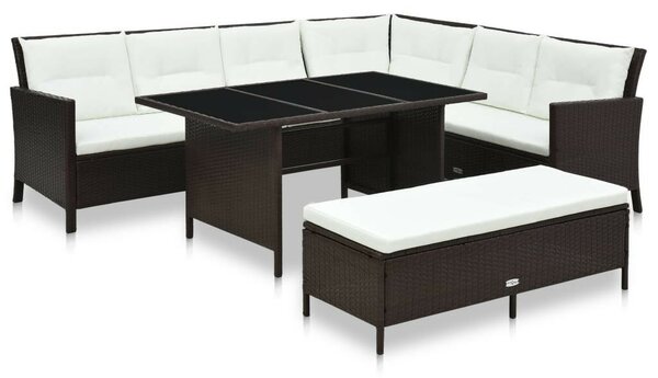 VidaXL Polyrattan Kerti Bútorgarnitúra - 3 részes