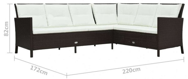 VidaXL Polyrattan Kerti Bútorgarnitúra - 3 részes