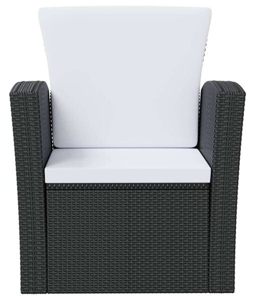 Polyrattan Kerti Társalgószett - 8 részes - Fekete