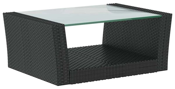 Polyrattan Kerti Társalgószett - 8 részes - Fekete