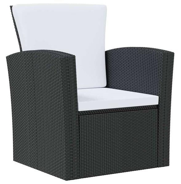 Polyrattan Kerti Társalgószett - 8 részes - Fekete