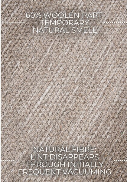 Bézs kézi szövésű gyapjúkeverék szőnyeg 160x230 cm Pradesh Linen White – Elle Decoration