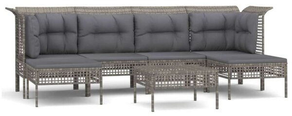 VidaXL Polyrattan Kerti Ülőgarnitúra - 7 részes, Szürke