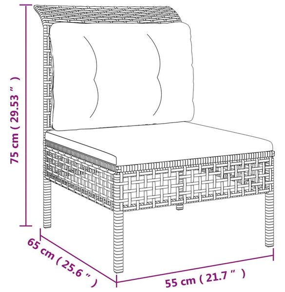 VidaXL Polyrattan Kerti Ülőgarnitúra - 6 Fős