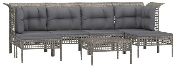 VidaXL Polyrattan Kerti Ülőgarnitúra - 7 részes, Szürke