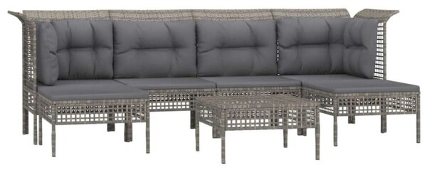 VidaXL Polyrattan Kerti Ülőgarnitúra - 7 részes, Szürke