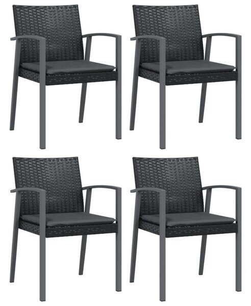 VidaXL 5 részes polyrattan és acél kerti étkezőgarnitúra párnával