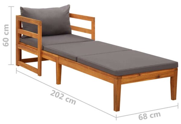 VidaXL Akácfa Napozóágy - Kényelmes - 202cm