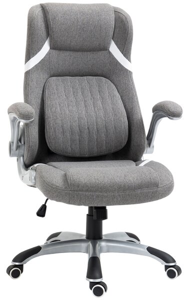 Vinsetto ergonomikus irodai szék légáteresztő, vászonhatású anyagból, állítható magasság, 68x76x109-117cm, szürke