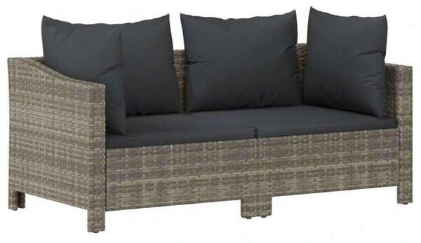 VidaXL 7 részes szürke polyrattan kerti ülőgarnitúra párnákkal