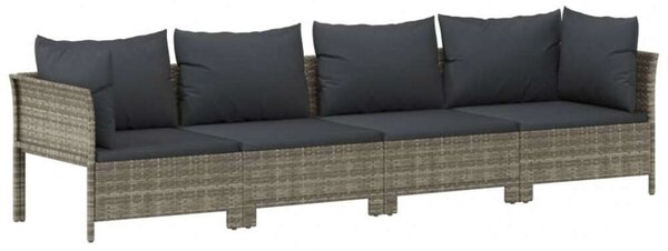 VidaXL 7 részes szürke polyrattan kerti ülőgarnitúra párnákkal
