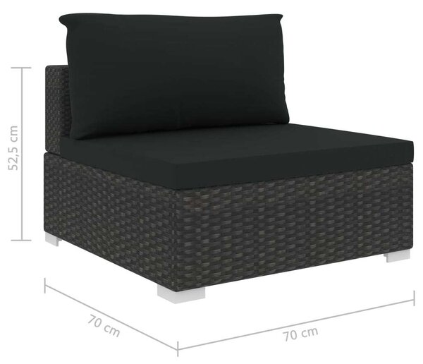 VidaXL Polyrattan Kerti Bútorszett - 5 részes - Fekete