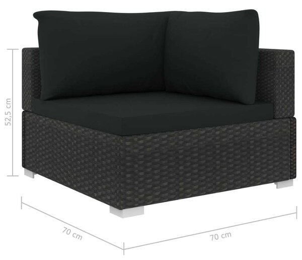 VidaXL Polyrattan Kerti Bútorszett - 5 részes - Fekete