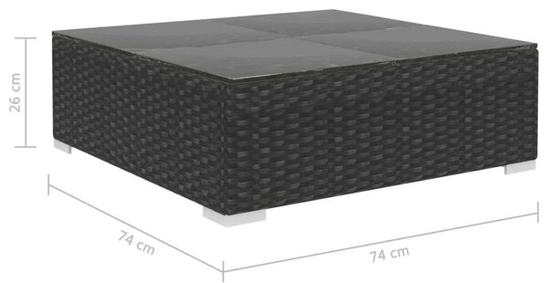 VidaXL Polyrattan Kerti Bútorszett - 5 részes - Fekete