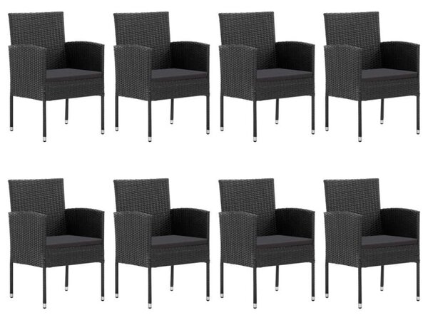 VidaXL Polyrattan Kerti Étkezőgarnitúra - 8 Fős - Fekete
