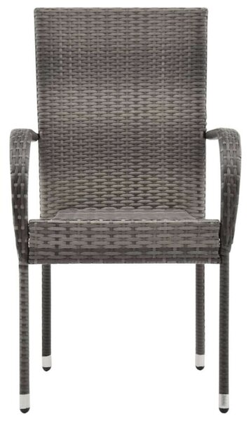 VidaXL Kertbútor Szett - Akácfa Asztal & Polyrattan Székek - 7 Részes