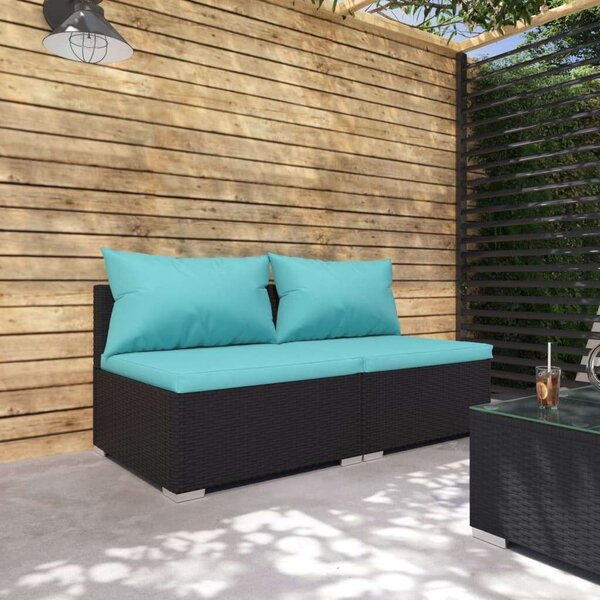 VidaXL Polyrattan Kerti Ülőgarnitúra - 2 részes - Fekete